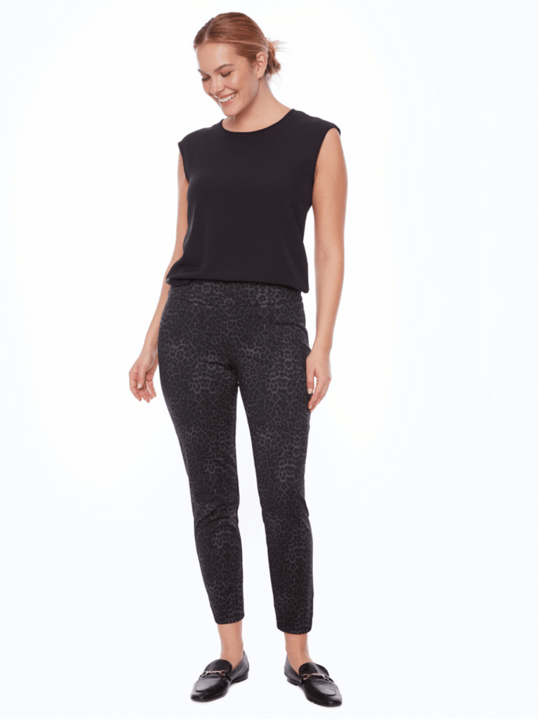 UP! PANTS Tummy Control Slim Petal Pant 28" in Amur Animal Print 68268 Up Pants Tummy control stockist online Australia flattering body contouring shaping pants high rise waistband signature of double bay Sydney fashion