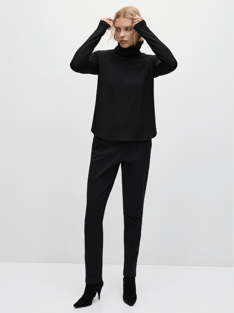 Mela Purdie Long Sleeve Turtle Neck Top in Black 8663 Mela Purdie Stockist Online Australia Signature of Double Bay Tops Dresses Elegant Clothing