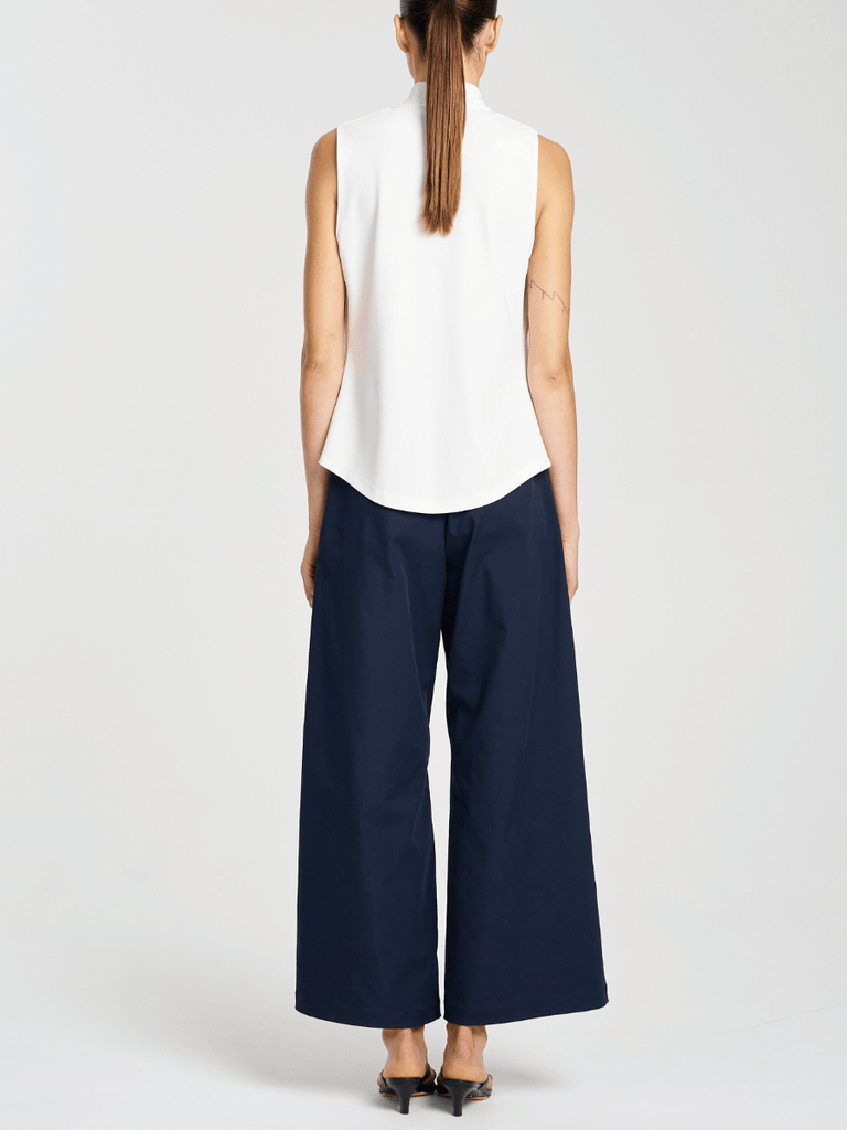 Mela Purdie Cowl Neck Drape Shell Top in Cream 8769 Mela Purdie Stockist Online Australia Signature of Double Bay Tops Dresses Elegant Clothing
