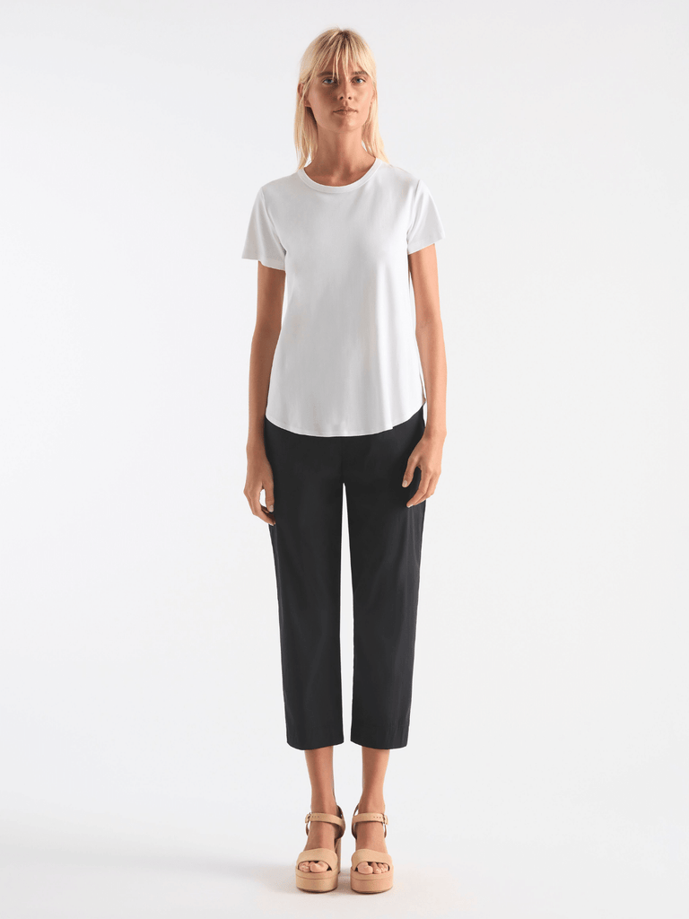 Mela Purdie Cropped Pant in Black 1348 fashionable stretch cropped pants Mela Purdie Stockist Online Australia Signature of Double Bay