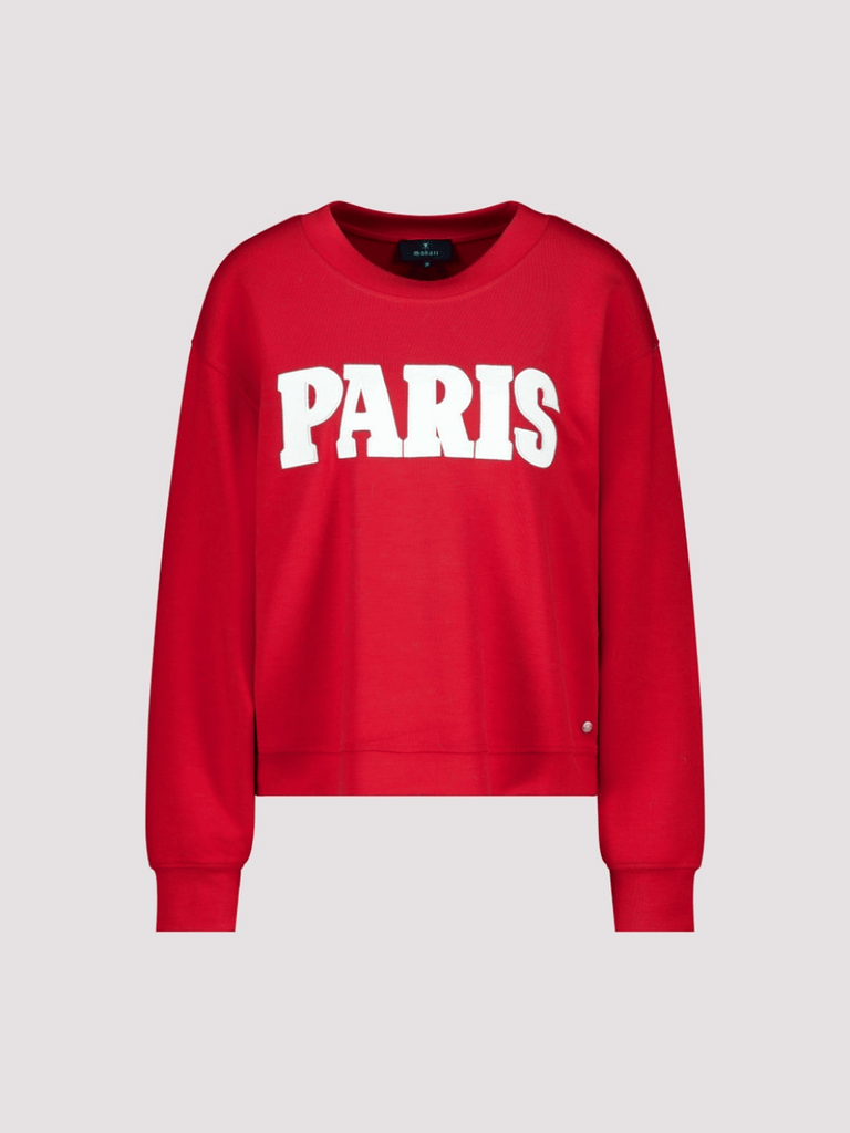 Monari Long Sleeve Paris Pullover Sweater in Red Discover the Elegant Monari Collection at Signature of Double Bay, Shop Stylish Knitwear, Dresses, and Tops Online from Sydney's Premier Mature Fashion Boutique