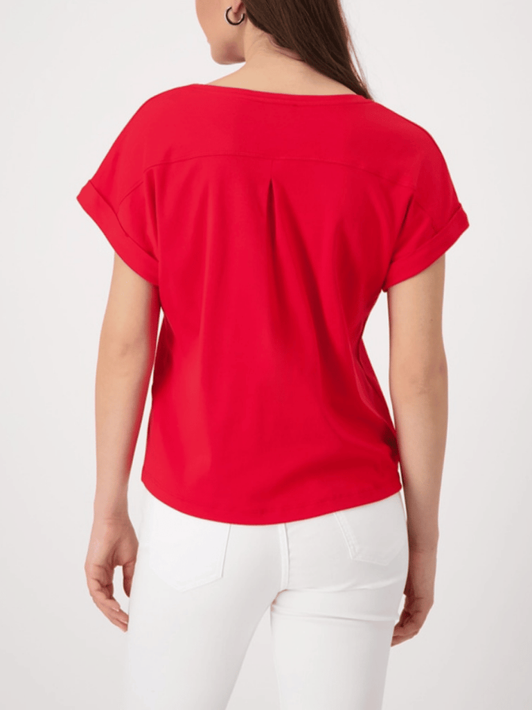 Monari Short Sleeve Relaxed Fit T-Shirt in Red Discover the Elegant Monari Collection at Signature of Double Bay, Shop Stylish Knitwear, Dresses, and Tops Online from Sydney's Premier Mature Fashion Boutique