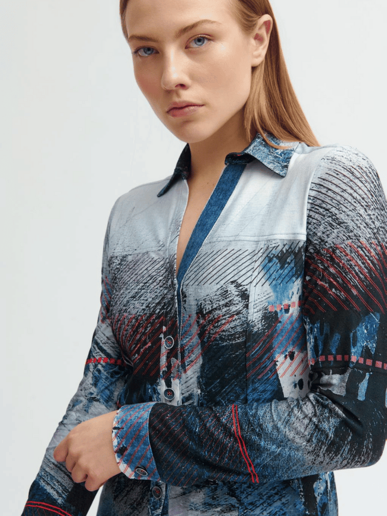 Rebecca Shirt in Blue Tinta and Bariloche online Australia Shop Tinta Bariloche shorts, dresses, tops online. Signature of Double Bay Fashion Tinta and Bariloche Online