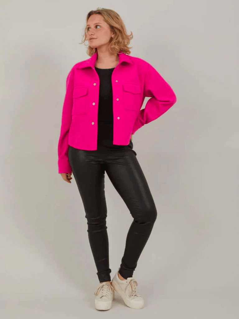 Coster Copenhagen CC Heart Ariana Cropped Jacket in Pink Pop 6129 Coster Copenhagen Fashion brand official stockist sydney australia sustainable fashion made in denmark office wear womens clothing
