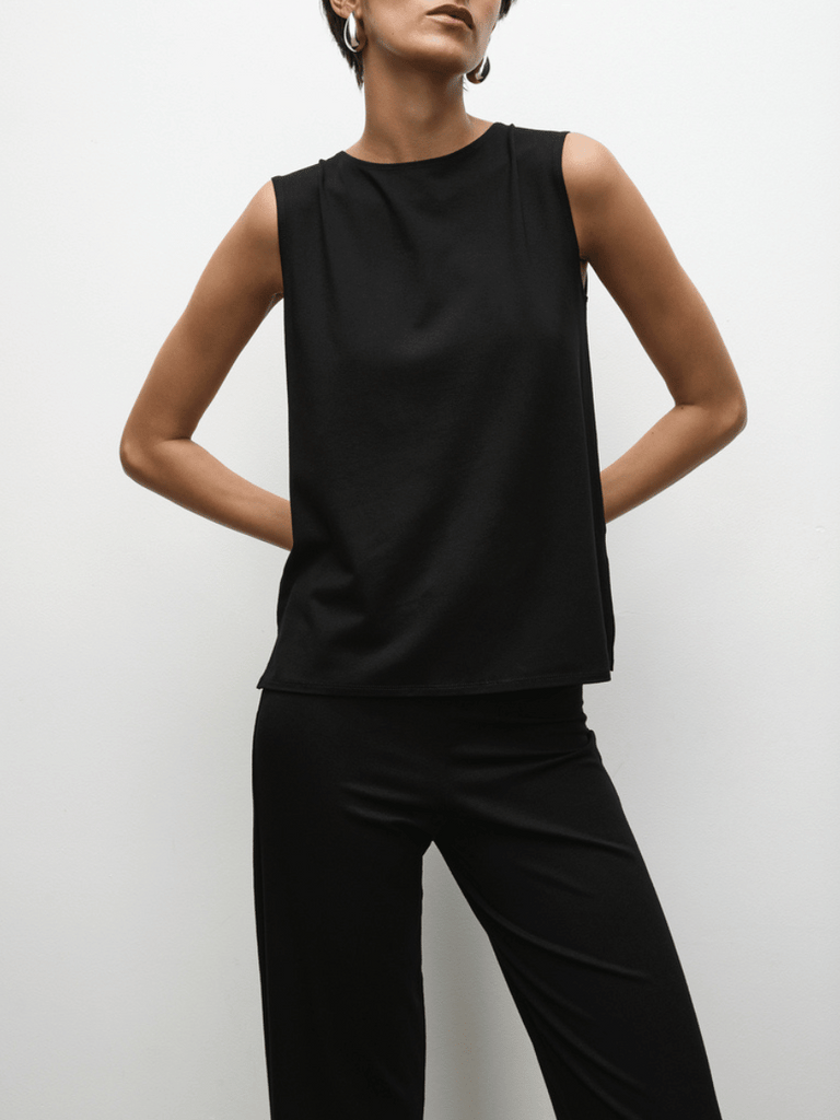 Mela Purdie Sleeveless Singlet Top Palazzo Shell in Black 284 Mela Purdie Stockist Online Australia Signature of Double Bay Tops Dresses Elegant Clothing
