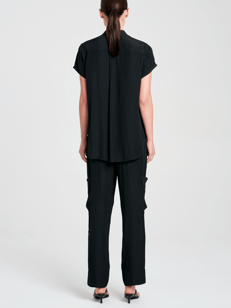 Mela Purdie Soft Stand Shirt in Navy 8629 Mela Purdie Stockist Online Australia Signature of Double Bay Tops Dresses Elegant Clothing