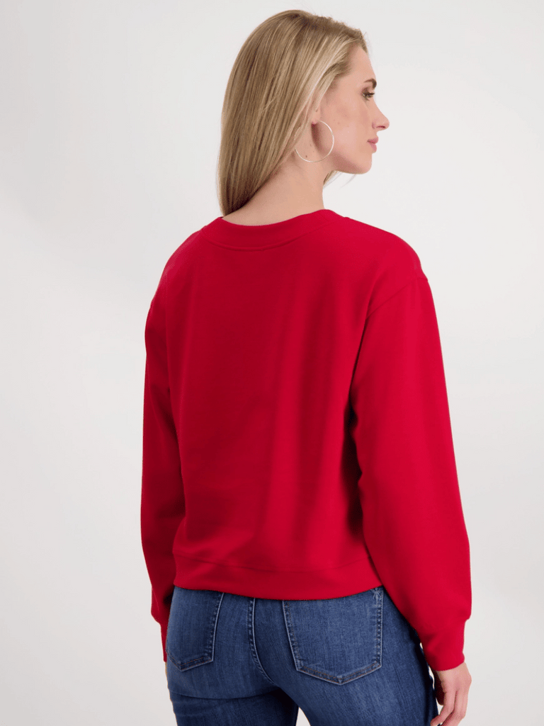 Monari Long Sleeve Paris Pullover Sweater in Red Discover the Elegant Monari Collection at Signature of Double Bay, Shop Stylish Knitwear, Dresses, and Tops Online from Sydney's Premier Mature Fashion Boutique