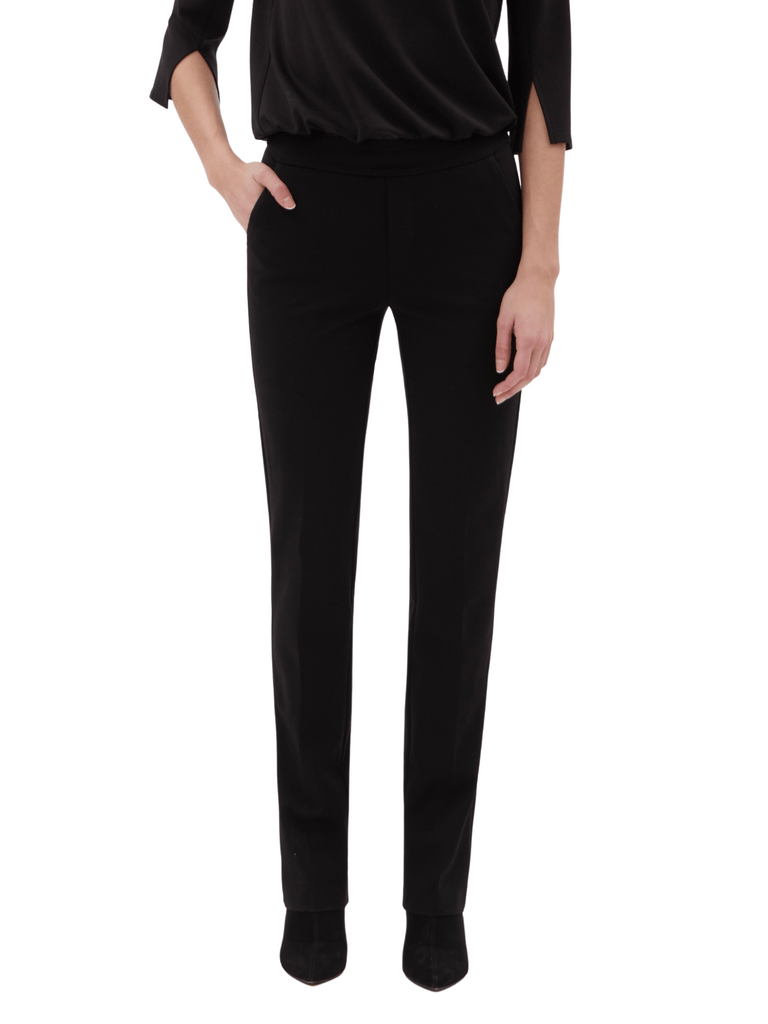 33" High Waist Straight Leg Tummy Control Pant in Black Luxury Ponte Fabric 67376 Up Pants Tummy control stockist online Australia flattering body contouring shaping pants high rise waistband signature of double bay Sydney fashion