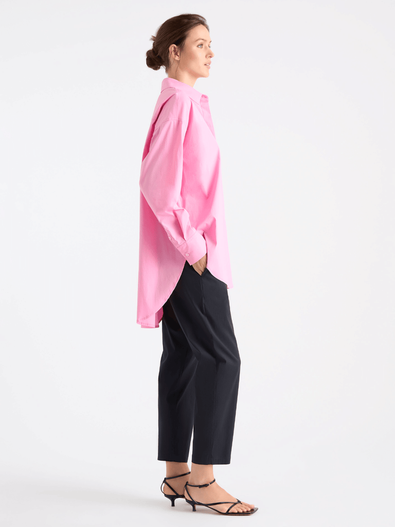 Mela Purdie Relaxed Button Front Pocket Shirt in Petal Pink 8101 Mela Purdie Stockist Online Australia Signature of Double Bay Tops Dresses Elegant Clothing