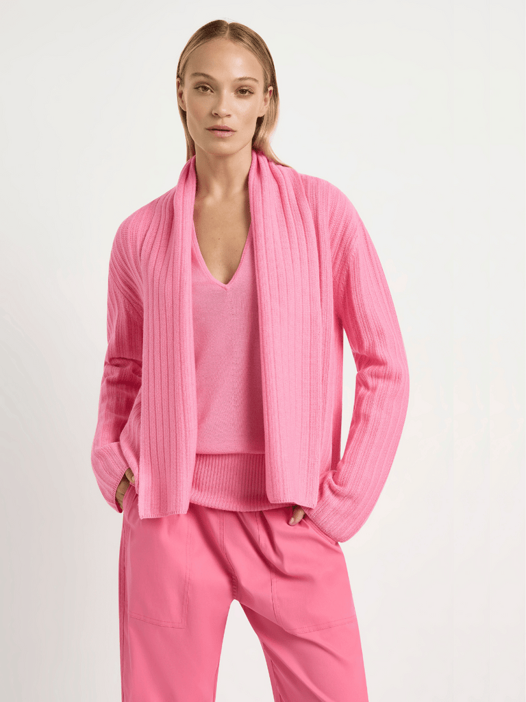 Mela Purdie Walker Sweater in Camellia Pink Featherlight Marino 9255 Mela Purdie Stockist Online Australia Signature of Double Bay Tops Dresses Elegant Clothing