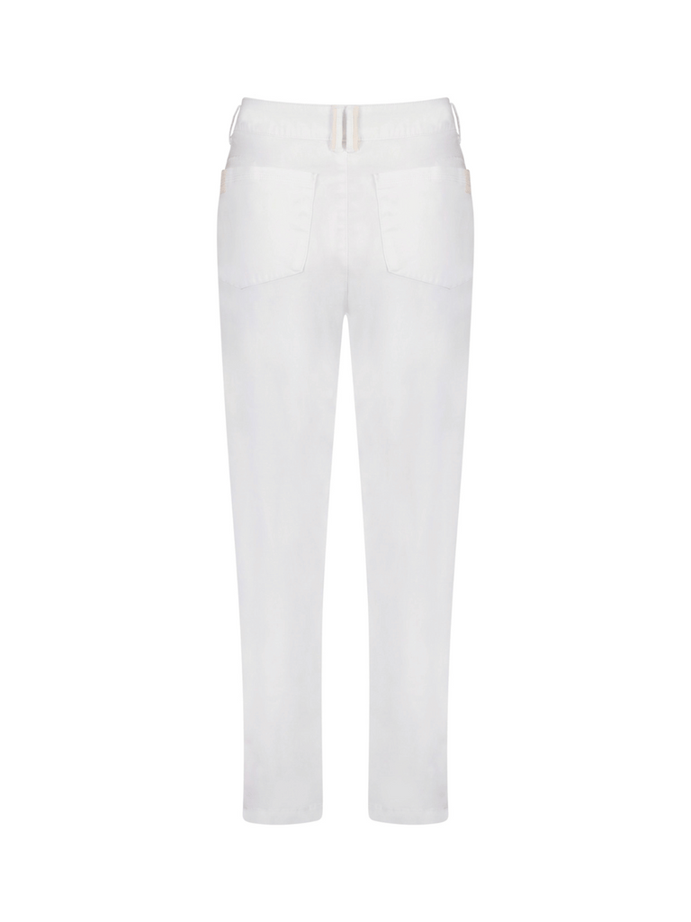 VERGE Stretch Adelaide Pocket Pant in White 8665 Verge Stockist Online Australia Signature of Double Bay Mature Fashion Acrobat Flattering