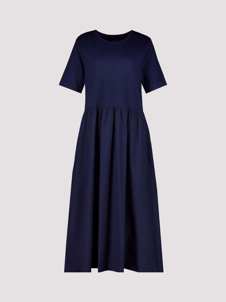 Monari Short Sleeve Dress in Navy Discover the Elegant Monari Collection at Signature of Double Bay, Shop Stylish Knitwear, Dresses, and Tops Online from Sydney's Premier Mature Fashion Boutique