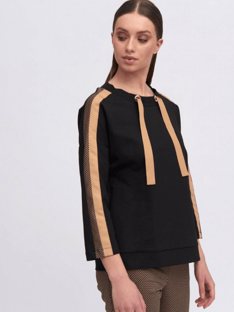 Tinta and Bariloche Nilo Sweat Top in Black Tinta and Bariloche online Australia Shop Tinta Bariloche shorts, dresses, tops online. Signature of Double Bay Fashion Tinta and Bariloche Online