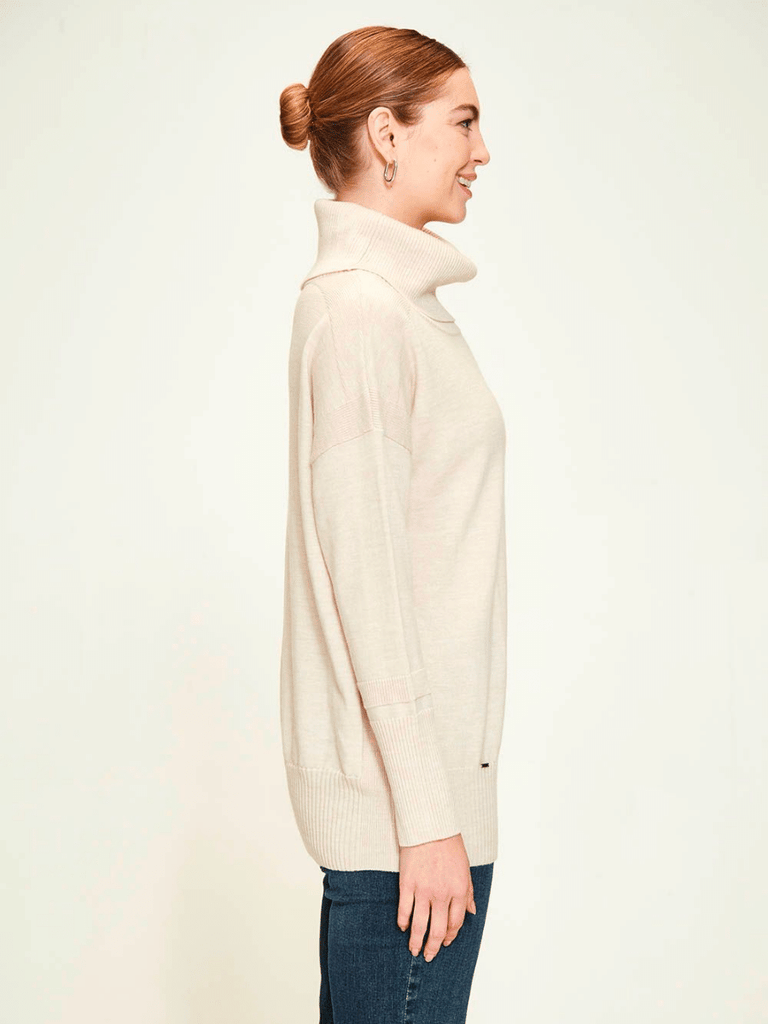 VERGE Remi Roll Neck Sweater in Oatmeal 9047 Verge Stockist Online Australia Signature of Double Bay Mature Fashion Acrobat Flattering