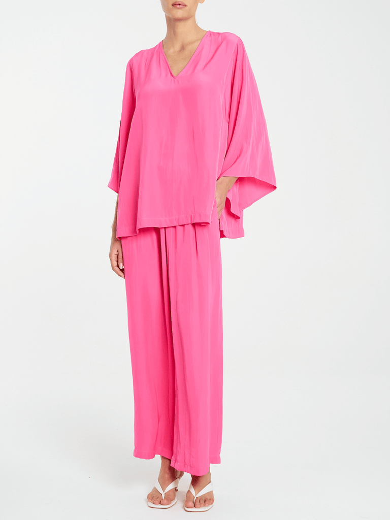 Mela Purdie Wide Leg Pace Pant in Hot Pink Mache 1740 Mela Purdie Stockist Online Australia Signature of Double Bay Tops Dresses Elegant Clothing
