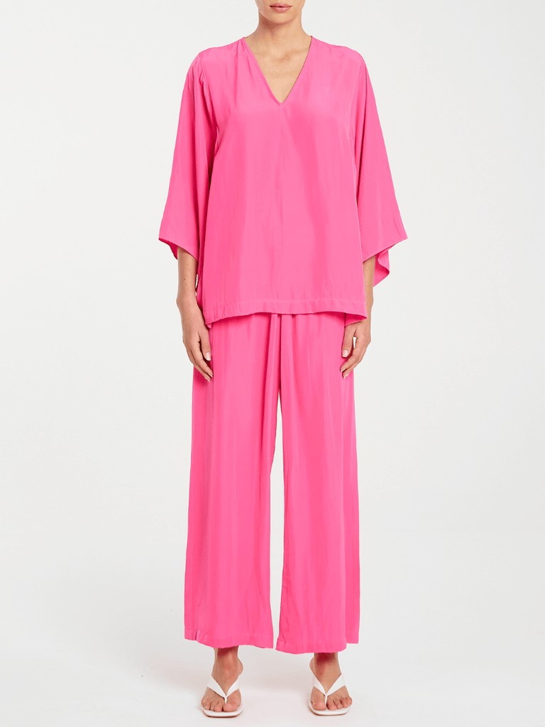 Mela Purdie Wide Leg Pace Pant in Hot Pink Mache 1740 Mela Purdie Stockist Online Australia Signature of Double Bay Tops Dresses Elegant Clothing