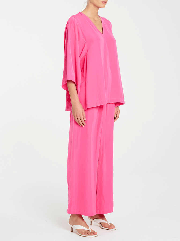 Mela Purdie Wide Leg Pace Pant in Hot Pink Mache 1740 Mela Purdie Stockist Online Australia Signature of Double Bay Tops Dresses Elegant Clothing