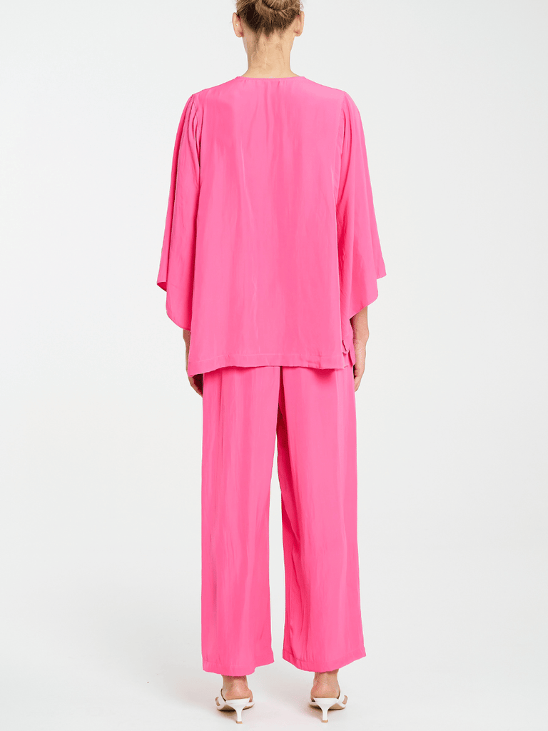 Mela Purdie Wide Leg Pace Pant in Hot Pink Mache 1740 Mela Purdie Stockist Online Australia Signature of Double Bay Tops Dresses Elegant Clothing