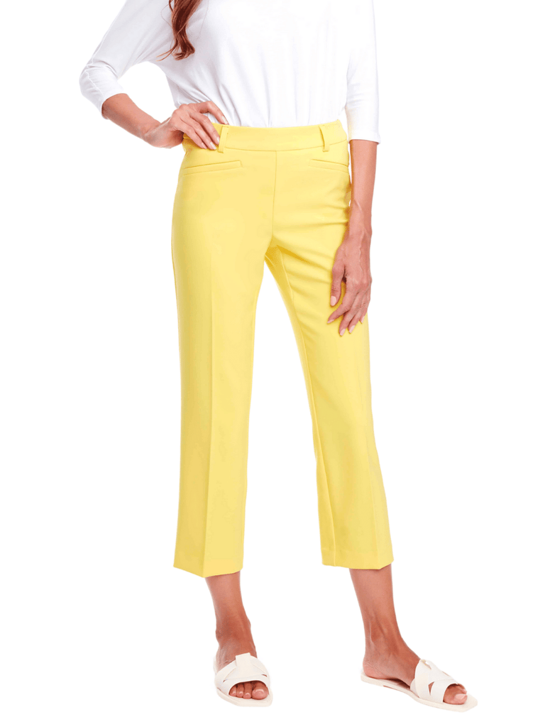 UP! PANTS 25" Cropped Palermo Tummy Control Pant in Zest Yellow 67735 Up Pants Tummy control stockist online Australia flattering body contouring shaping pants high rise waistband signature of double bay Sydney fashion