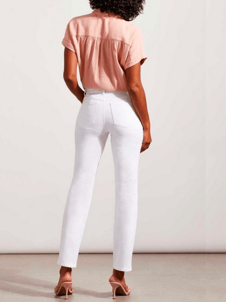 TRIBAL FASHION CANADA Sophia Curvy Fit Straight Leg Jeans in White Official Tribal Fashion Canada Stockist Sydney Australia Online Buy Signature of Double Bay