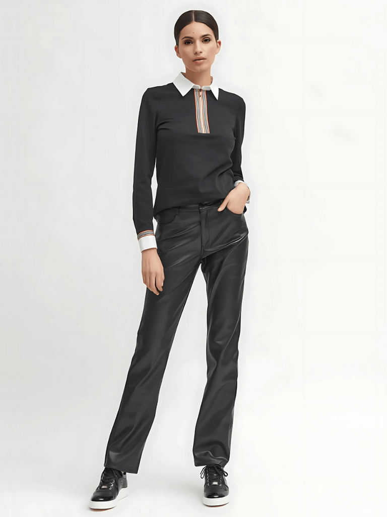 Tinta Bariloche Barcelona Zip Collar Shirt in Black Tinta and Bariloche online Australia Shop Tinta Bariloche shorts, dresses, tops online. Signature of Double Bay Fashion Tinta and Bariloche Online