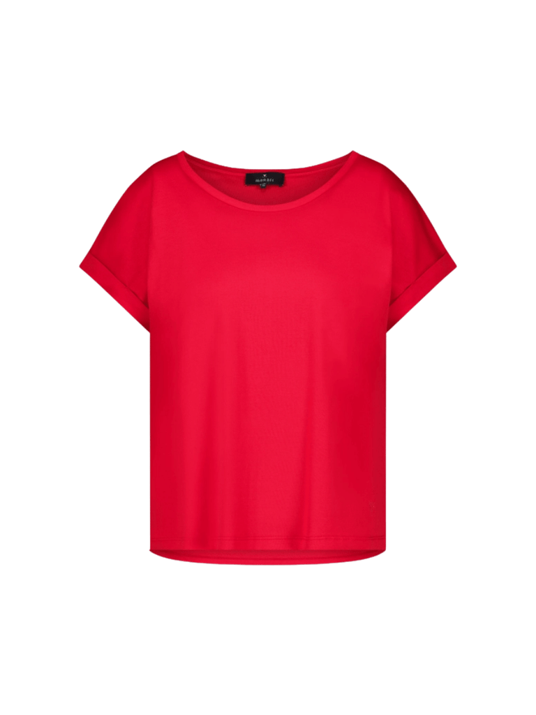 Monari Short Sleeve Relaxed Fit T-Shirt in Red Discover the Elegant Monari Collection at Signature of Double Bay, Shop Stylish Knitwear, Dresses, and Tops Online from Sydney's Premier Mature Fashion Boutique