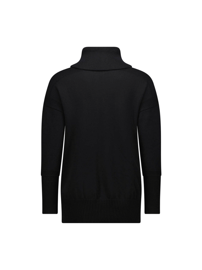 VERGE Remi Roll Neck Sweater in Black 9047 Verge Stockist Online Australia Signature of Double Bay Mature Fashion Acrobat Flattering
