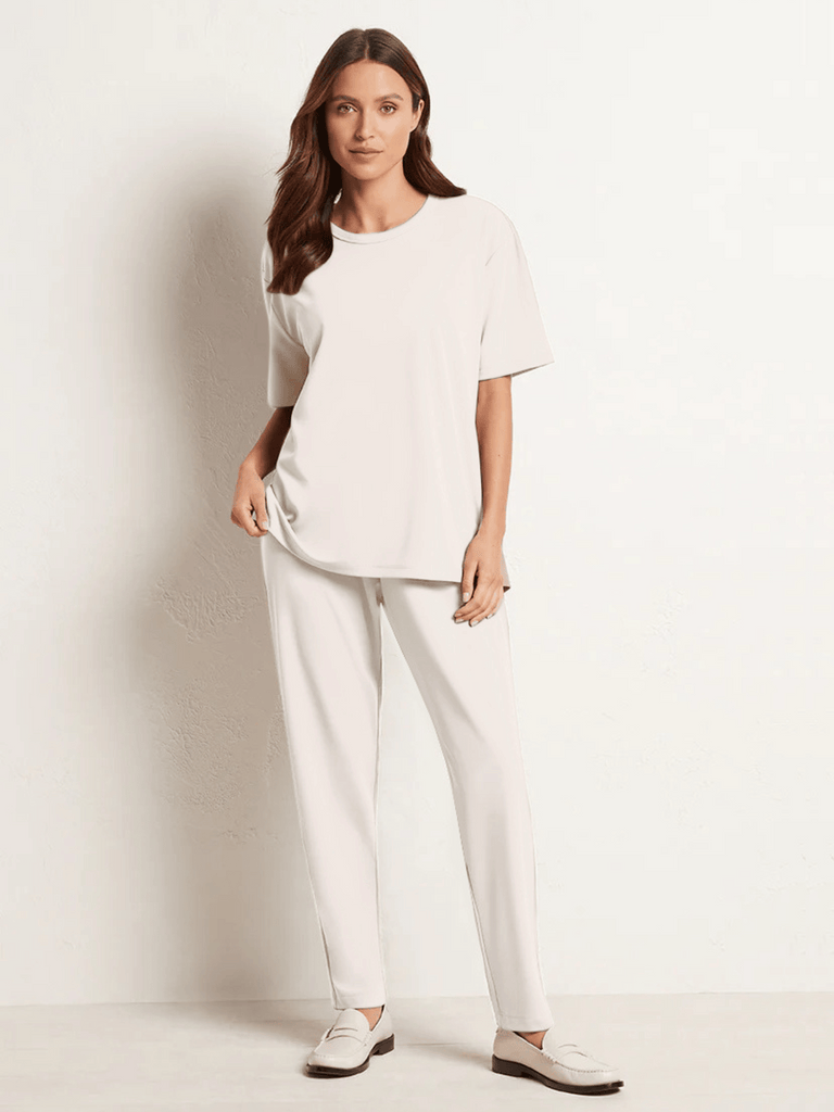 Mela Purdie Base Pant in Cream 1655 - Chic Stretch Knit Pant with Pockets Mela Purdie Stockist Online Australia Signature of Double Bay Tops Dresses Elegant Clothing
