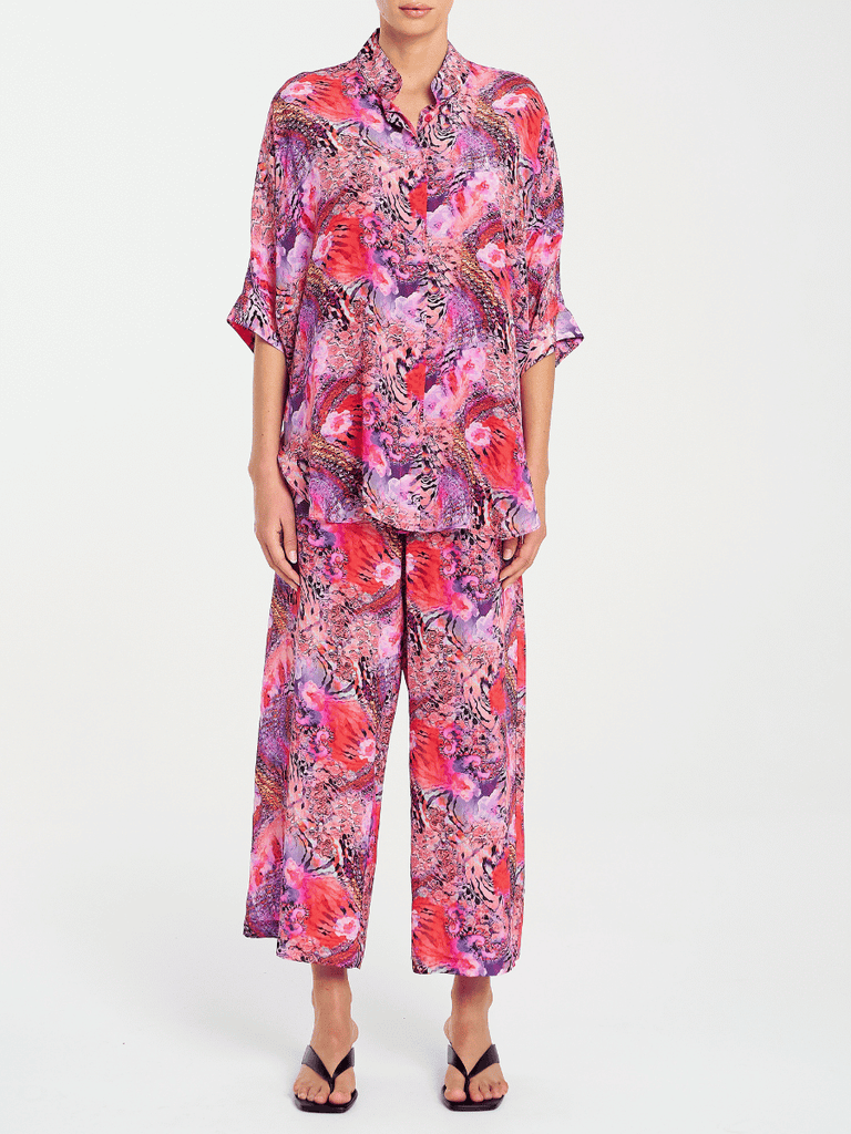 Mela Purdie Wide Leg Pace Pant in Kaleidoscope Print Silk 1740 Mela Purdie Stockist Online Australia Signature of Double Bay Tops Dresses Elegant Clothing