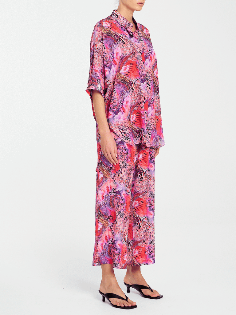Mela Purdie Wide Leg Pace Pant in Kaleidoscope Print Silk 1740 Mela Purdie Stockist Online Australia Signature of Double Bay Tops Dresses Elegant Clothing