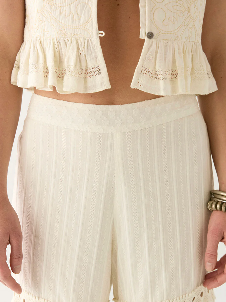 Maison Hotel Sandro Quilted Cotton Embroidered Vest in Tesela Ivory Shop Maison Hotel online store shirts pants and dresses in Sydney Australia official stockist Maison Hotel buy Bohemian french style clothing with hand embroidery and vintage style