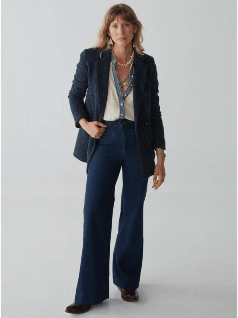 Maison Hotel Beth Blouse in Wandering Sapphire Shop Maison Hotel online store shirts pants and dresses in Sydney Australia official stockist Maison Hotel buy Bohemian french style clothing with hand embroidery and vintage style
