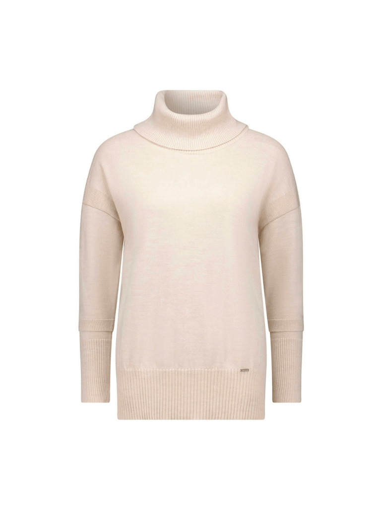 VERGE Remi Roll Neck Sweater in Oatmeal 9047 Verge Stockist Online Australia Signature of Double Bay Mature Fashion Acrobat Flattering