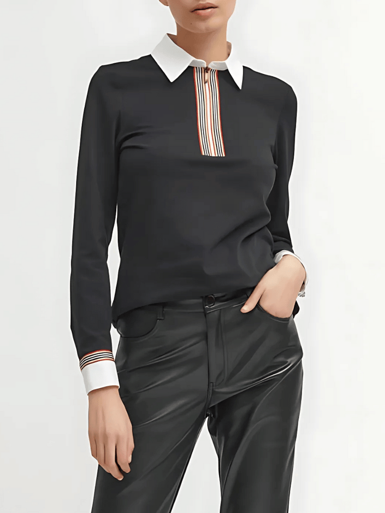 Tinta Bariloche Barcelona Zip Collar Shirt in Black Tinta and Bariloche online Australia Shop Tinta Bariloche shorts, dresses, tops online. Signature of Double Bay Fashion Tinta and Bariloche Online