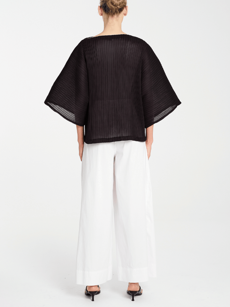 Mela Purdie Miso Shell Top in Black Pleated Chiffon 8878 Mela Purdie Stockist Online Australia Signature of Double Bay Tops Dresses Elegant Clothing