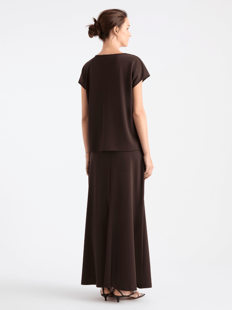 Mela Purdie Cap Sleeve Relaxed Fit Cap Shell Top in Java Brown 8365 Mela Purdie Stockist Online Australia Signature of Double Bay Tops Dresses Elegant Clothing