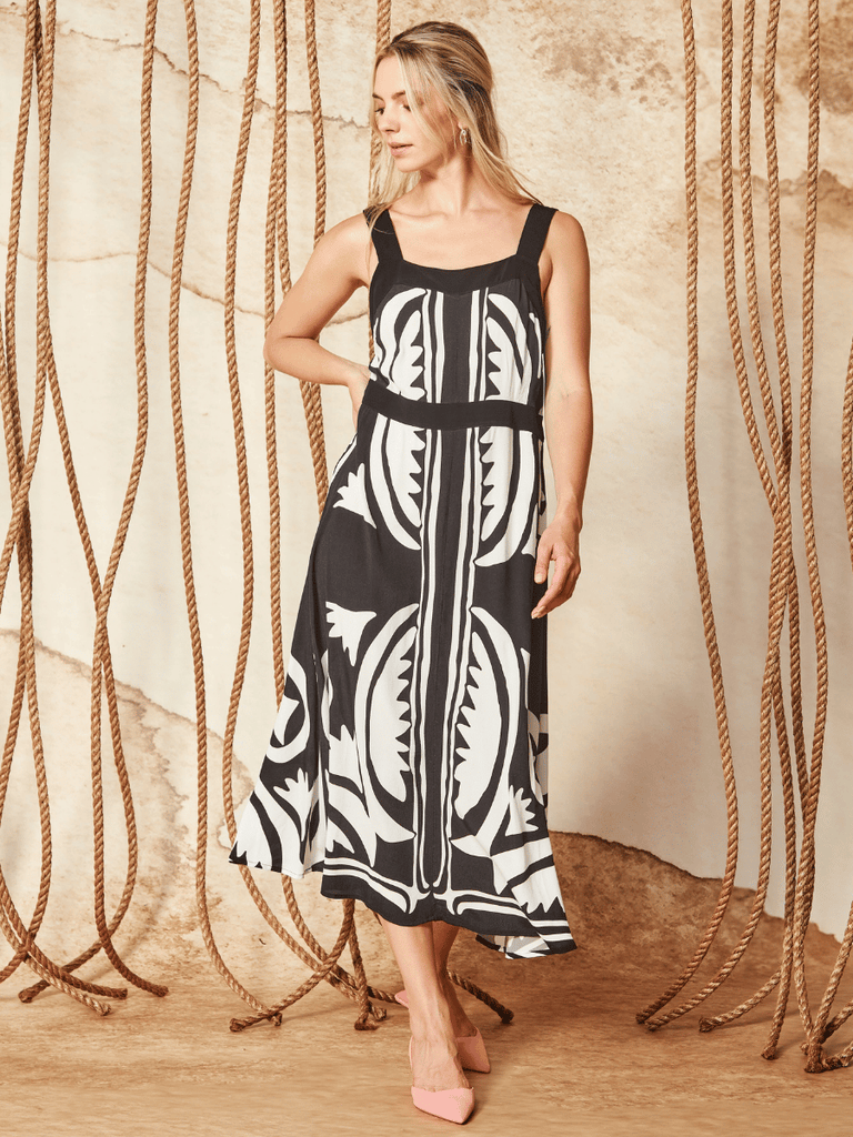 VERGE Lunar Print Dress 9410 Verge Stockist Online Australia Signature of Double Bay Mature Fashion Acrobat Flattering