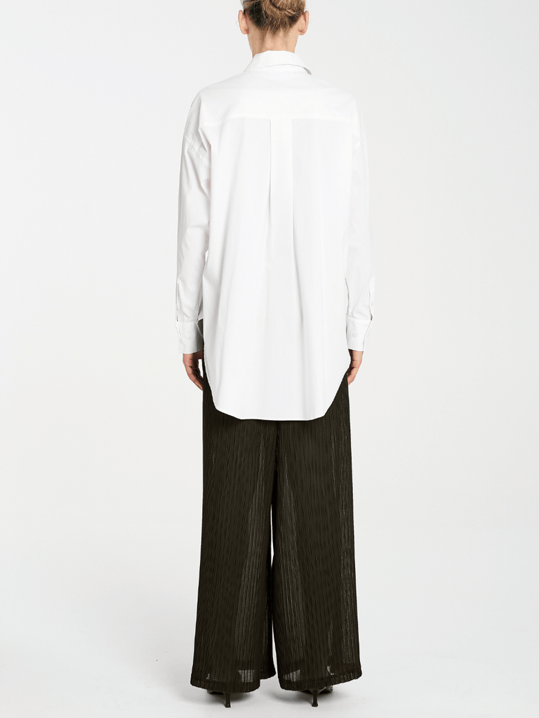 Mela Purdie Full Length Straight Leg Miso Pant in Black Pleated Chiffon 1957 Mela Purdie Stockist Online Australia Signature of Double Bay Tops Dresses Elegant Clothing