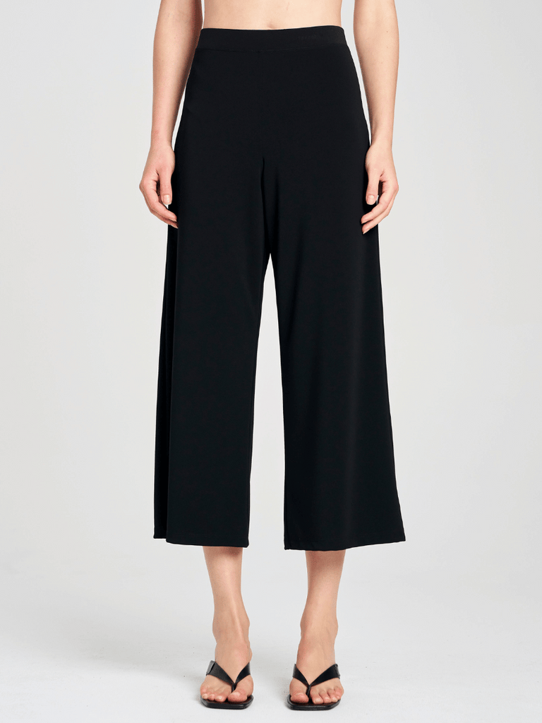 Mela Purdie Wide Leg Palazzo Pant in Black Powder Knit 1817 Mela Purdie Stockist Online Australia Signature of Double Bay Tops Dresses Elegant Clothing