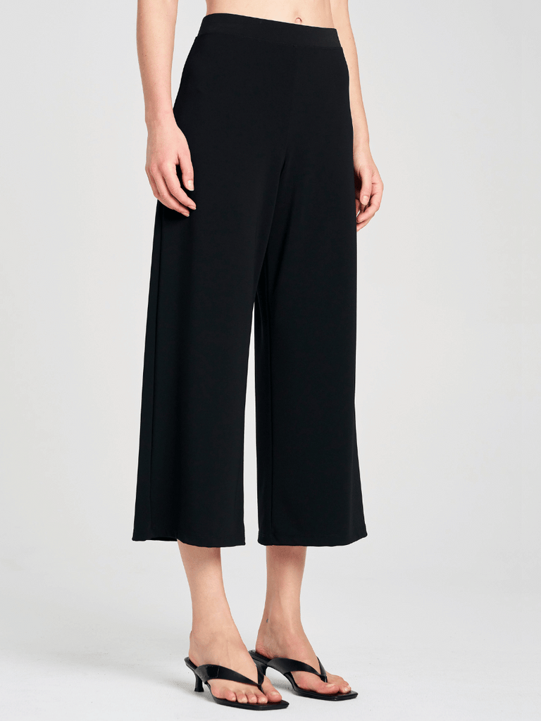 Mela Purdie Wide Leg Palazzo Pant in Black Powder Knit 1817 Mela Purdie Stockist Online Australia Signature of Double Bay Tops Dresses Elegant Clothing