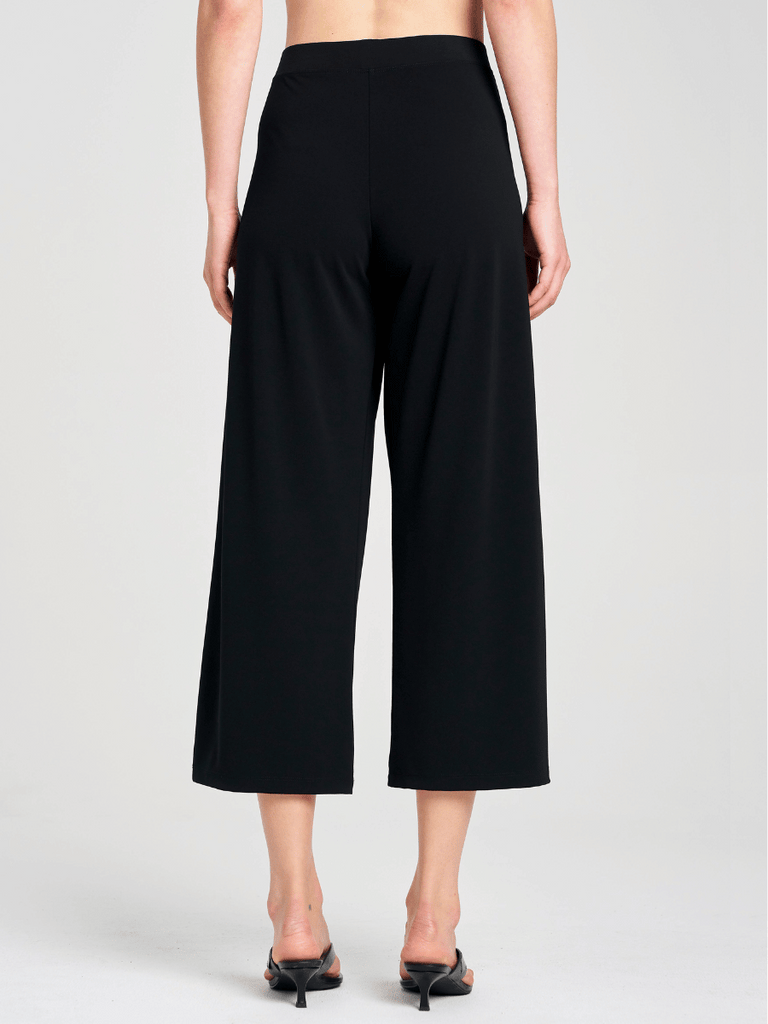 Mela Purdie Wide Leg Palazzo Pant in Black Powder Knit 1817 Mela Purdie Stockist Online Australia Signature of Double Bay Tops Dresses Elegant Clothing