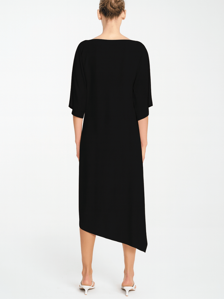 Mela Purdie Slant Midi Dress in Black 3024 Mela Purdie Stockist Online Australia Signature of Double Bay Tops Dresses Elegant Clothing