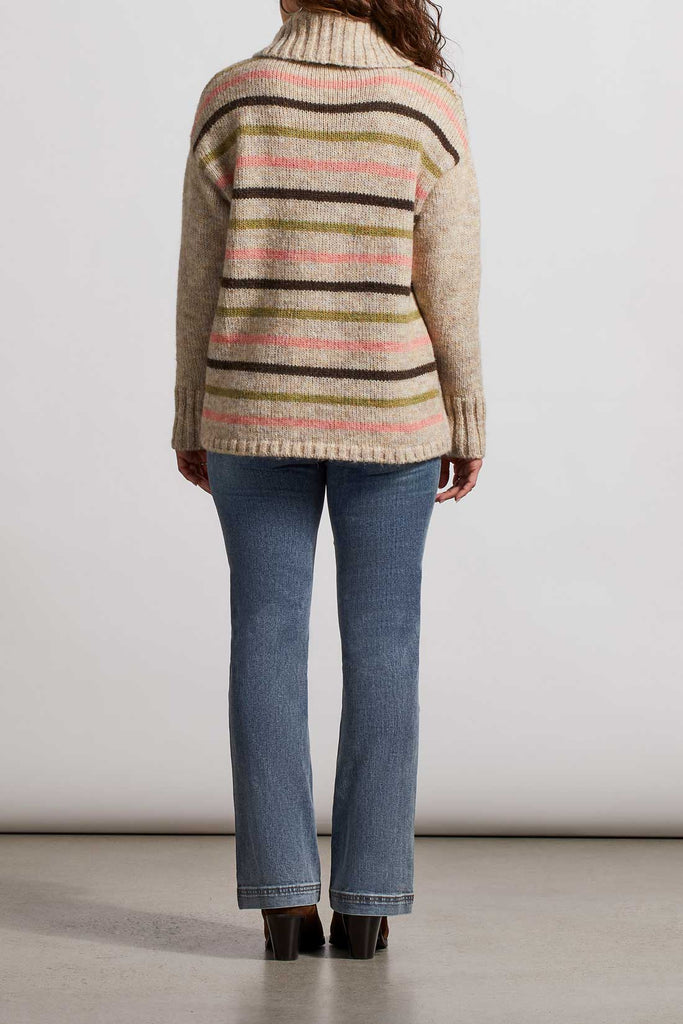 Tribal Fashion High Turtle neck Sweater - Oatmeal 4883