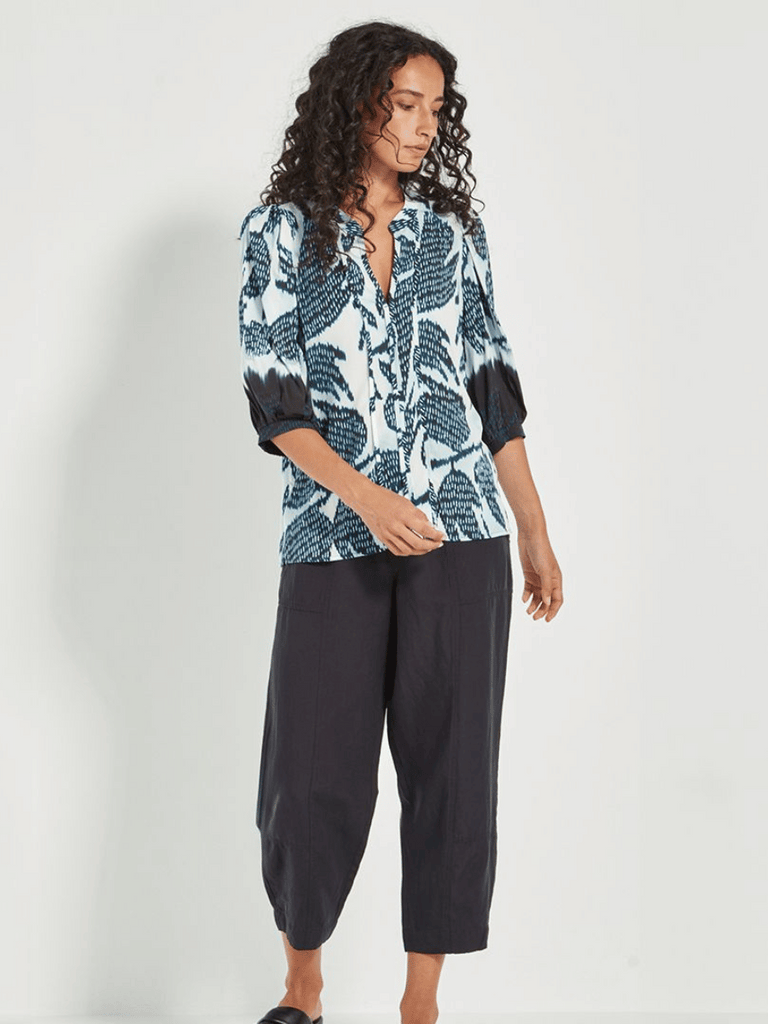 VERGE 3/4 Sleeve Dynasty Print Top Verge Stockist Online Australia Signature of Double Bay Mature Fashion Acrobat Flattering