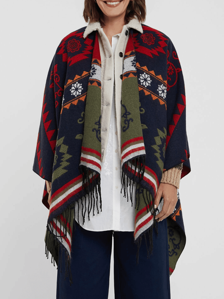 Desigual Colourful Knit Kaftan Poncho with Pockets Stockist Online Signature of Double Bay Desigual Reversible Knit Kaftan Freedom Fashion Mature Fashion jackets Blazers dresses shirts