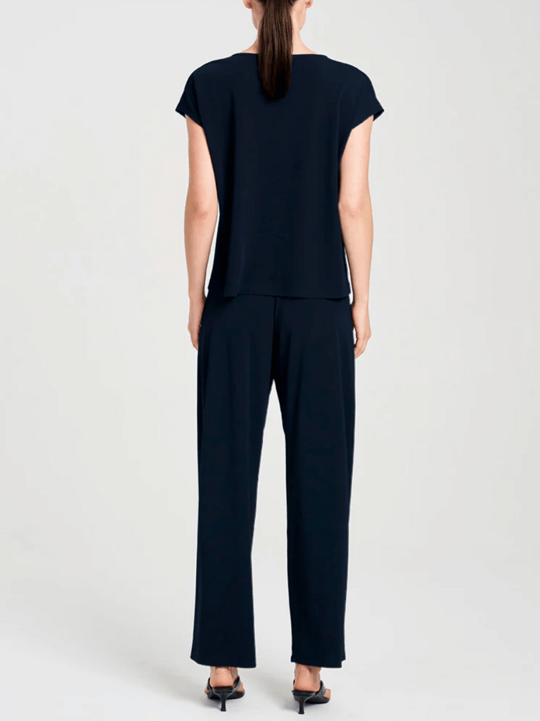 Mela Purdie Cap Sleeve Relaxed Fit Cap Shell Top in True Navy Blue 8365 Mela Purdie Stockist Online Australia Signature of Double Bay Tops Dresses Elegant Clothing