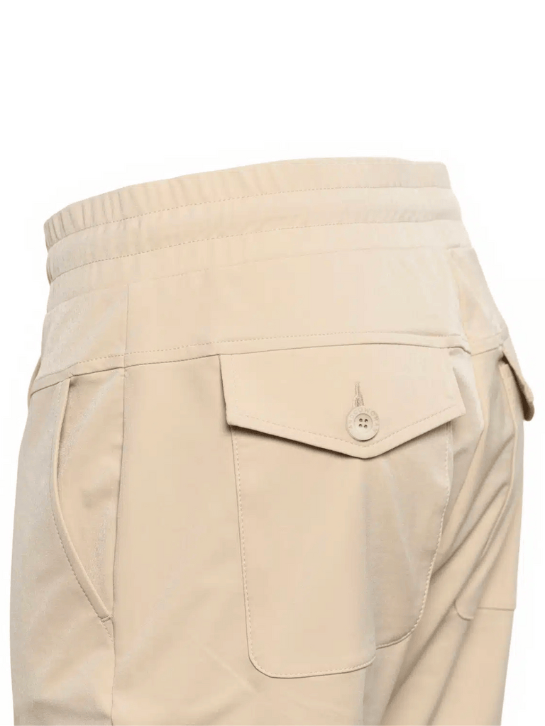 &Co Woman Netherlands Penny Pull On Travel Pant in beige wrinkle free travel pant stretch fabric elastic waistband comfortable stretch Online Stockist &co woman travel wear travel clothing online sydney australia lightweight easy care wardrobe essentials