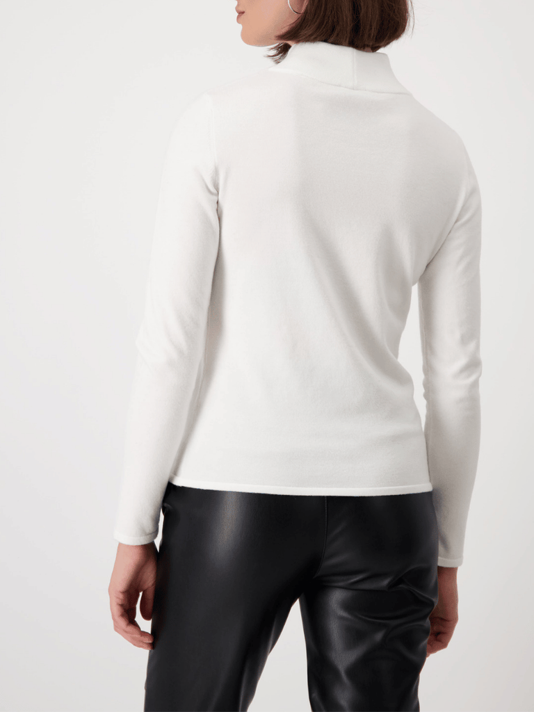 Monari Mock Turtle Knit in Cream Discover the Elegant Monari Collection at Signature of Double Bay, Shop Stylish Knitwear, Dresses, and Tops Online from Sydney's Premier Mature Fashion Boutique