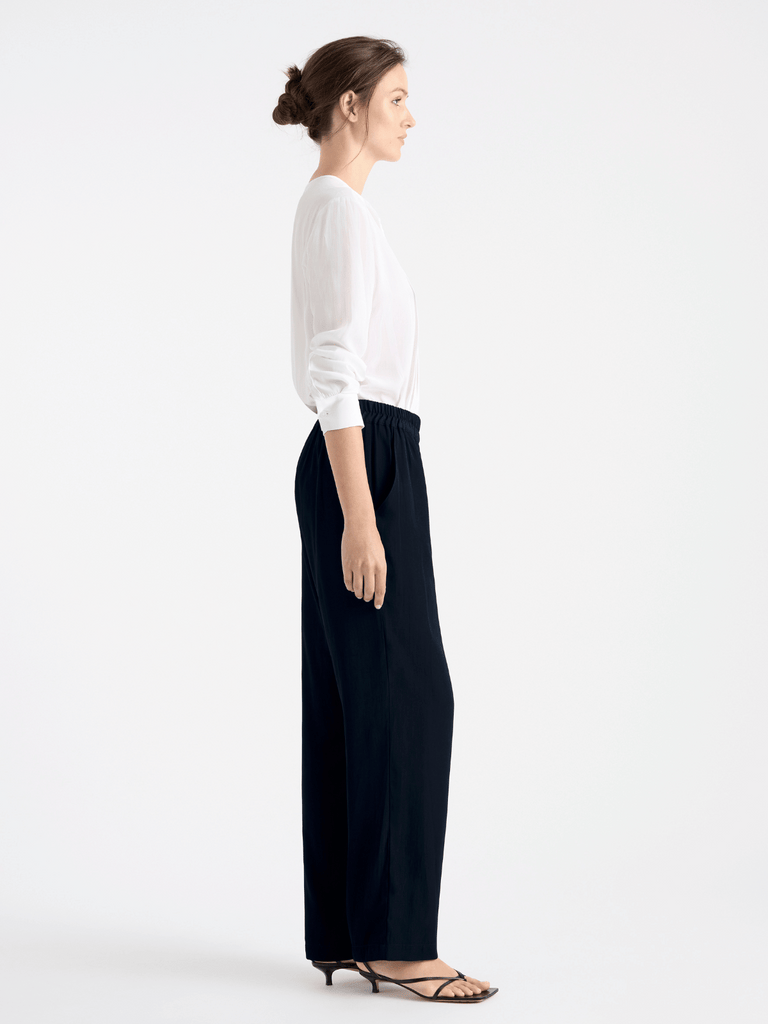 Mela Purdie Savoy Pant Navy 1850 Mela Purdie Stockist Online Australia Signature of Double Bay Tops Dresses Elegant Clothing