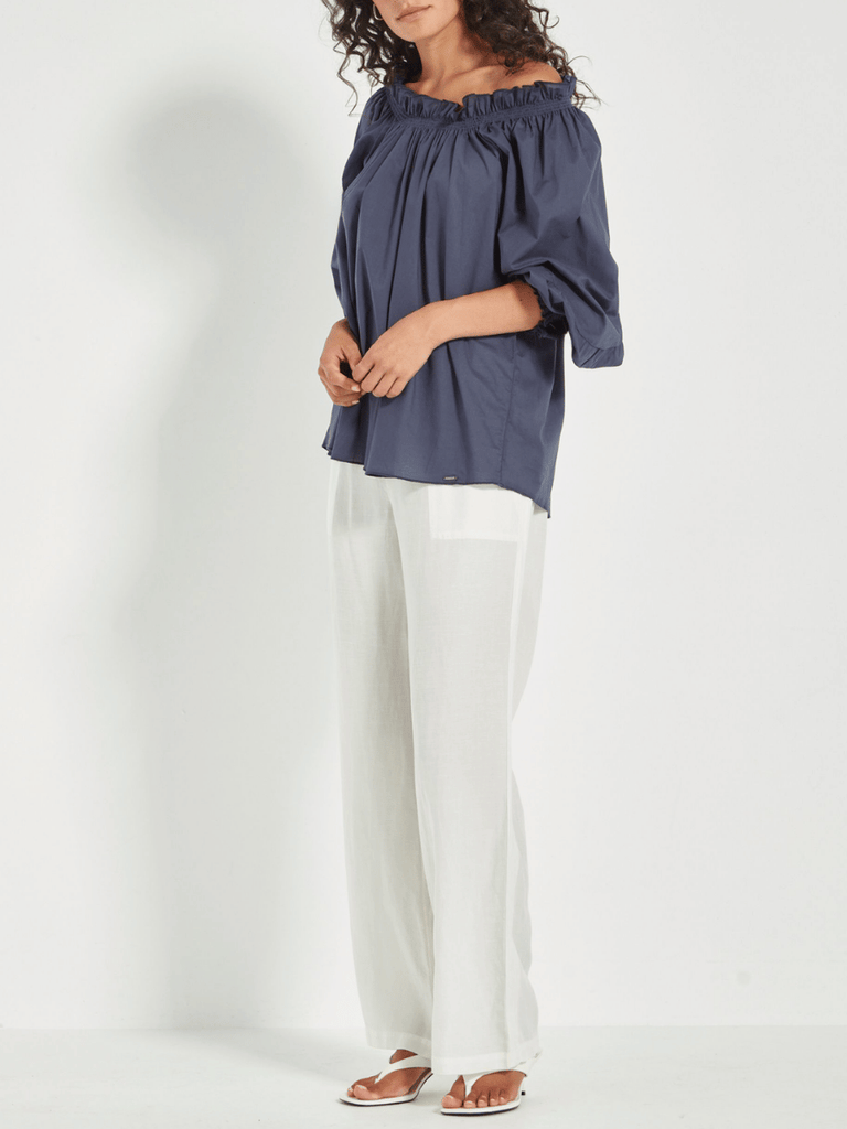 VERGE Sierra Wide Leg Pant in White Verge Stockist Online Australia Signature of Double Bay Mature Fashion Acrobat Flattering